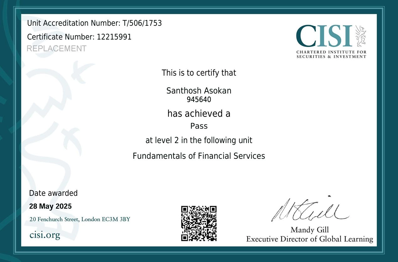 CISI Fundamentals of Financial Services